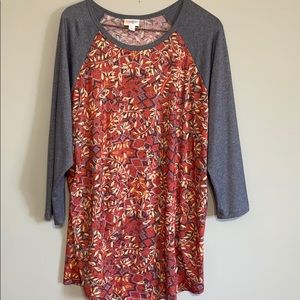 Lularoe baseball t-shirt with floral print